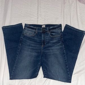 denim high rise bootcut jeans